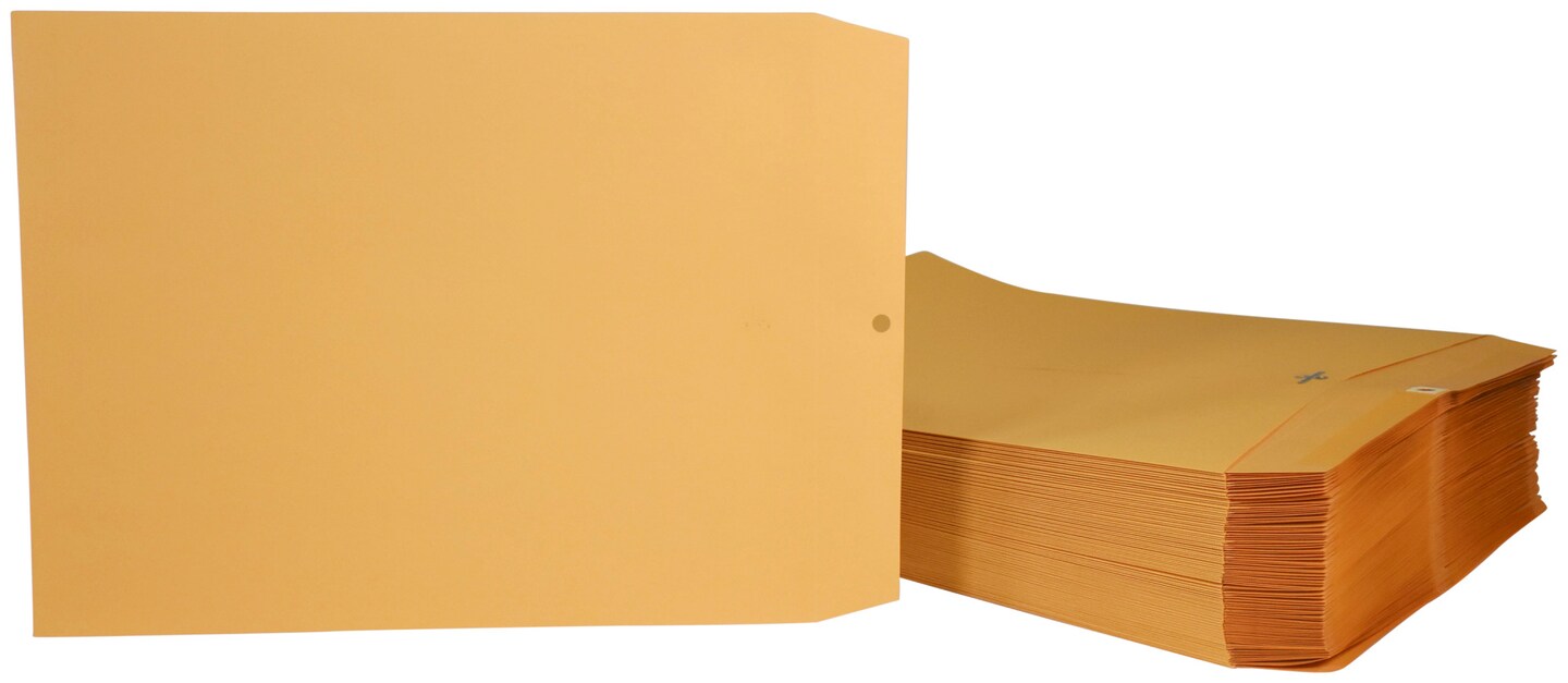 School Smart Kraft Envelopes with Clasp, 11-1/2 x 14-1/2 Inches, Pack of 100