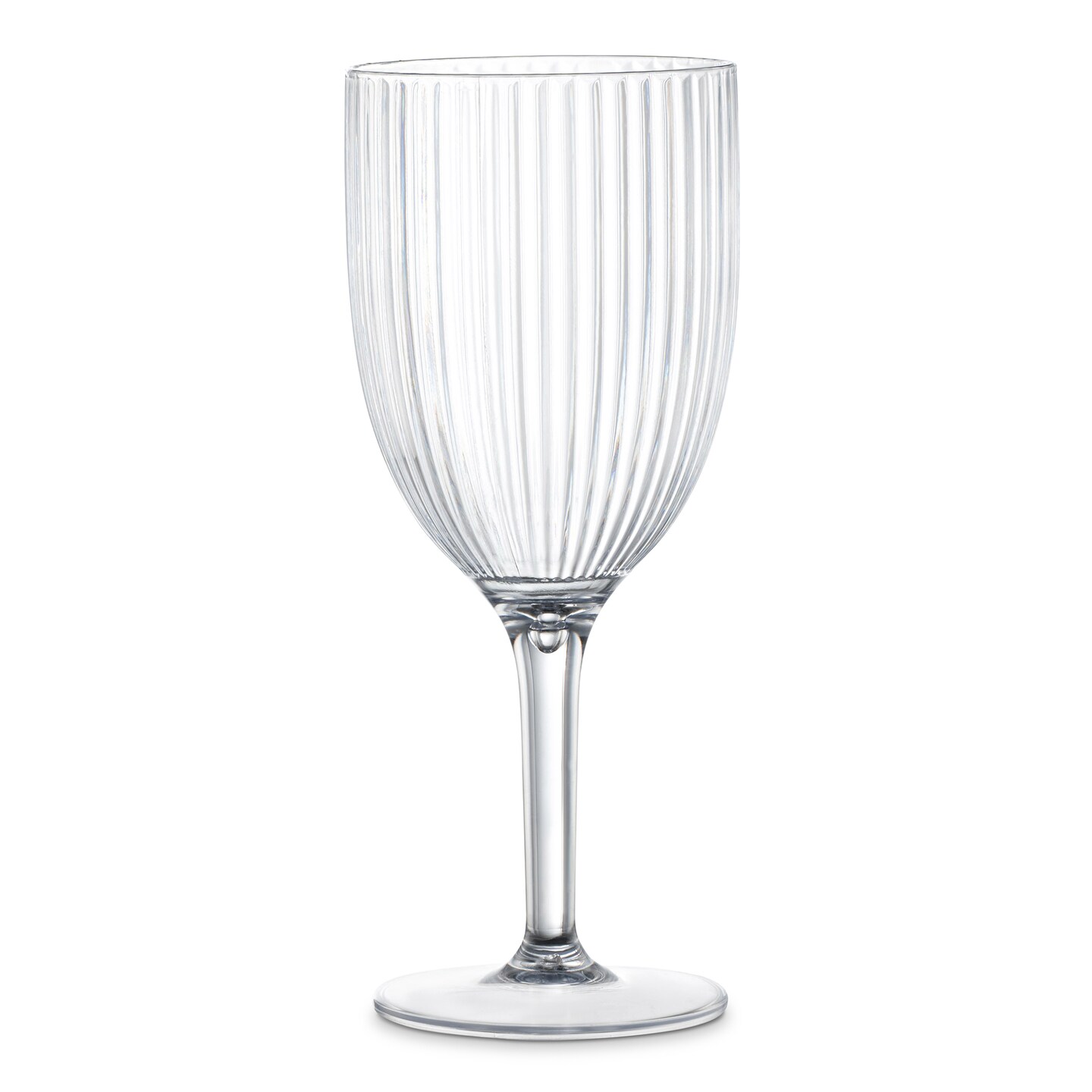 Clear Stripe Round Disposable Plastic Wine Flutes - 12 Ounce (48 Wine Flutes)