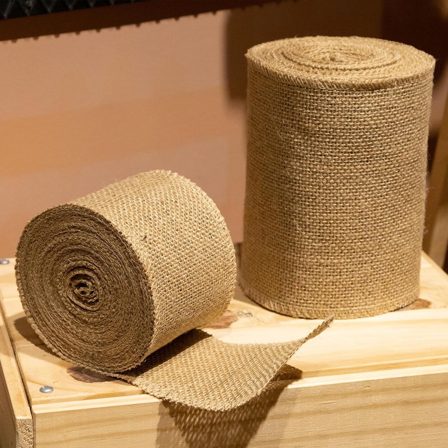 3 Inch Burlap Wide Fabric Craft Ribbon&#xFF0C;10 Yard, Natural Brown Ribbon for Bow Crafting,Wreath-Making, Tree Decoration