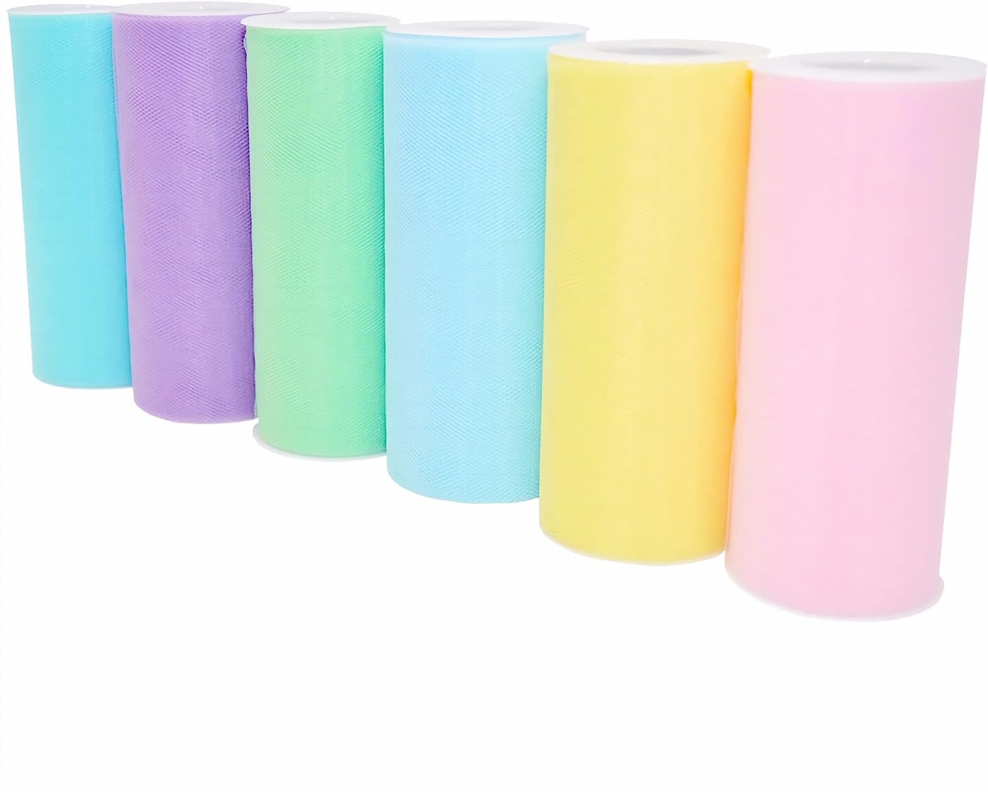 1366P6-950 Pastel Tulle 6&#x22; X 150 YD Nylon Tulle for Rainbow Tutu Skirt, Assorted (6-Pack), Real Unicorns Gifts for Girls, Baby Boy Gifts for Baby Shower, Happy Easter Basket Ideas