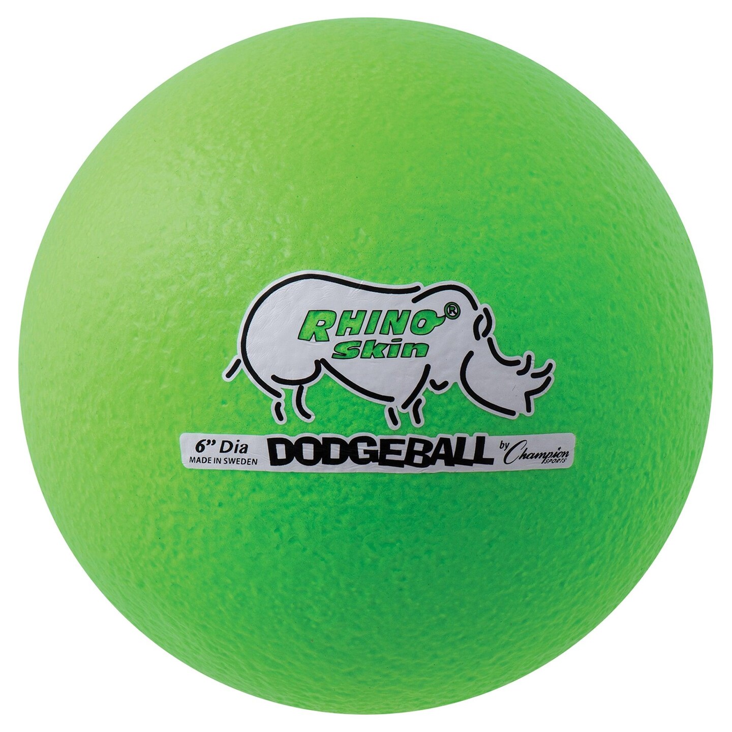Rhino Skin&#xAE; 6-Inch Low Bounce Dodgeball Set, Neon Green, Set of 6