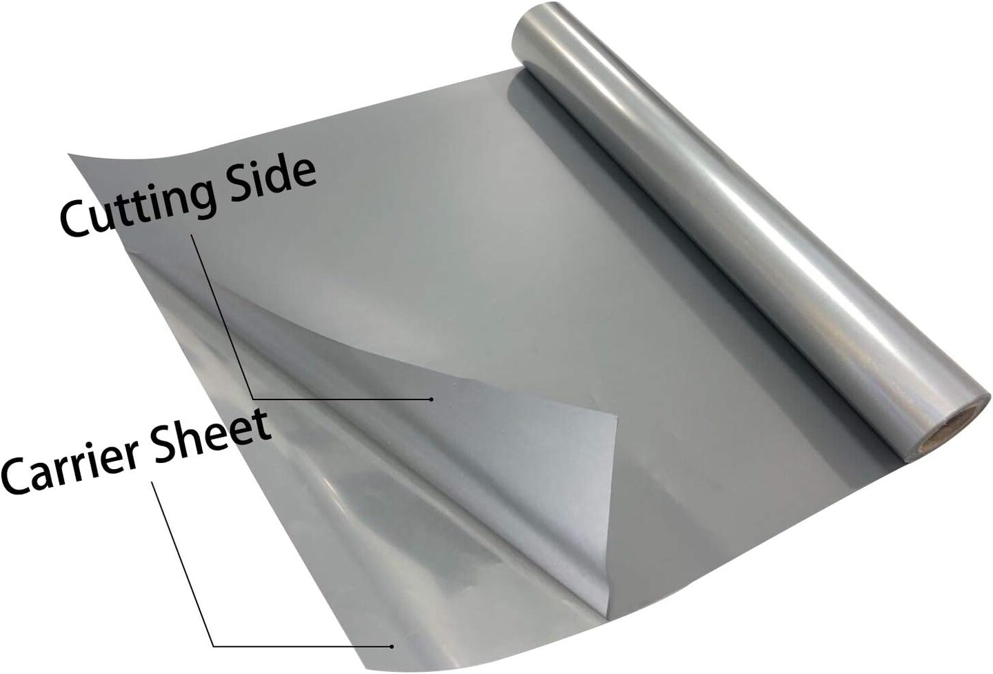 Heat Transfer Vinyl Reflective Dark Gray HTV Roll, 12" x 10ft Reflective Iron on Vinyl for All Cutter Machine, Reflective HTV Vinyl for T-Shirts Easy to Cut & Weed for Heat Vinyl DIY Design