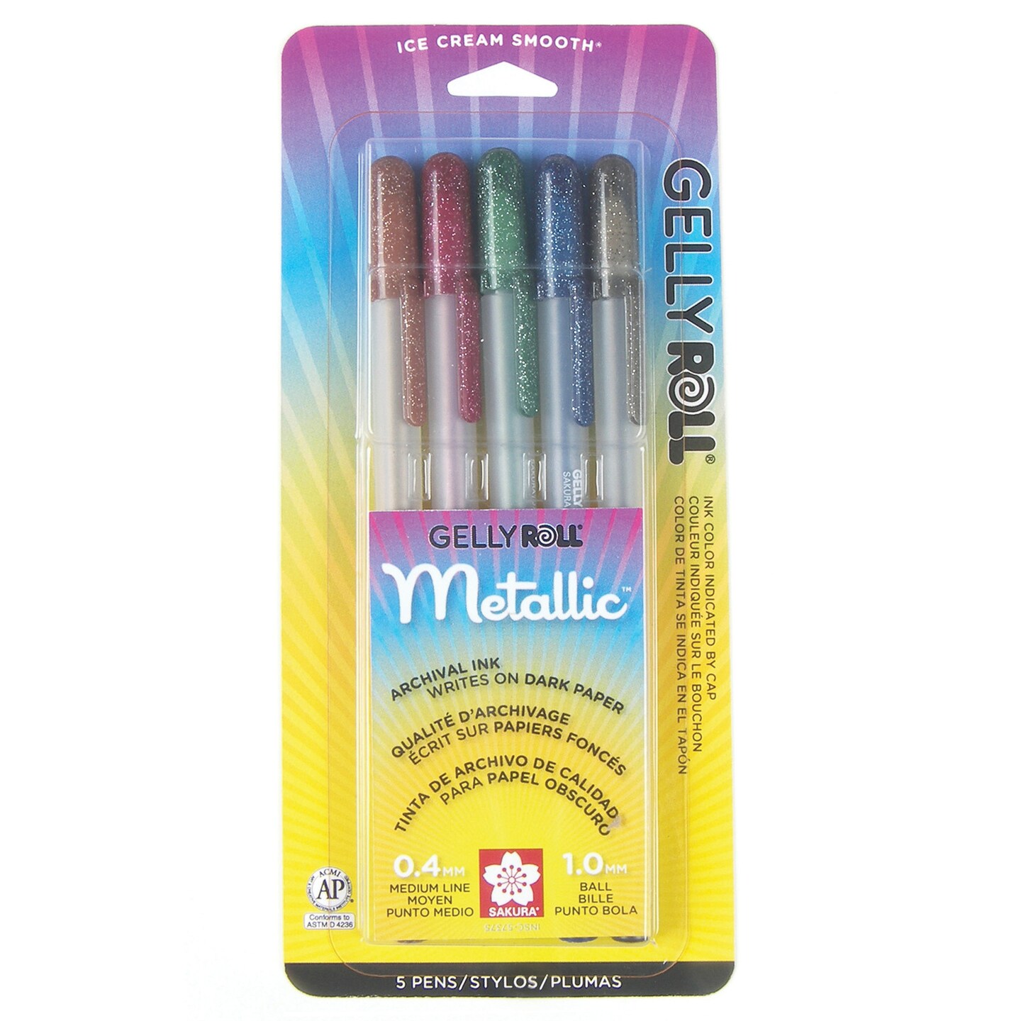 Sakura Gelly Roll Pen Set, 5-Colors, Medium 