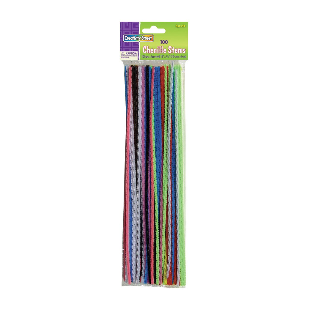 Chenille Stems, Regular, Assorted Colors 100/Pkg - MICA Store