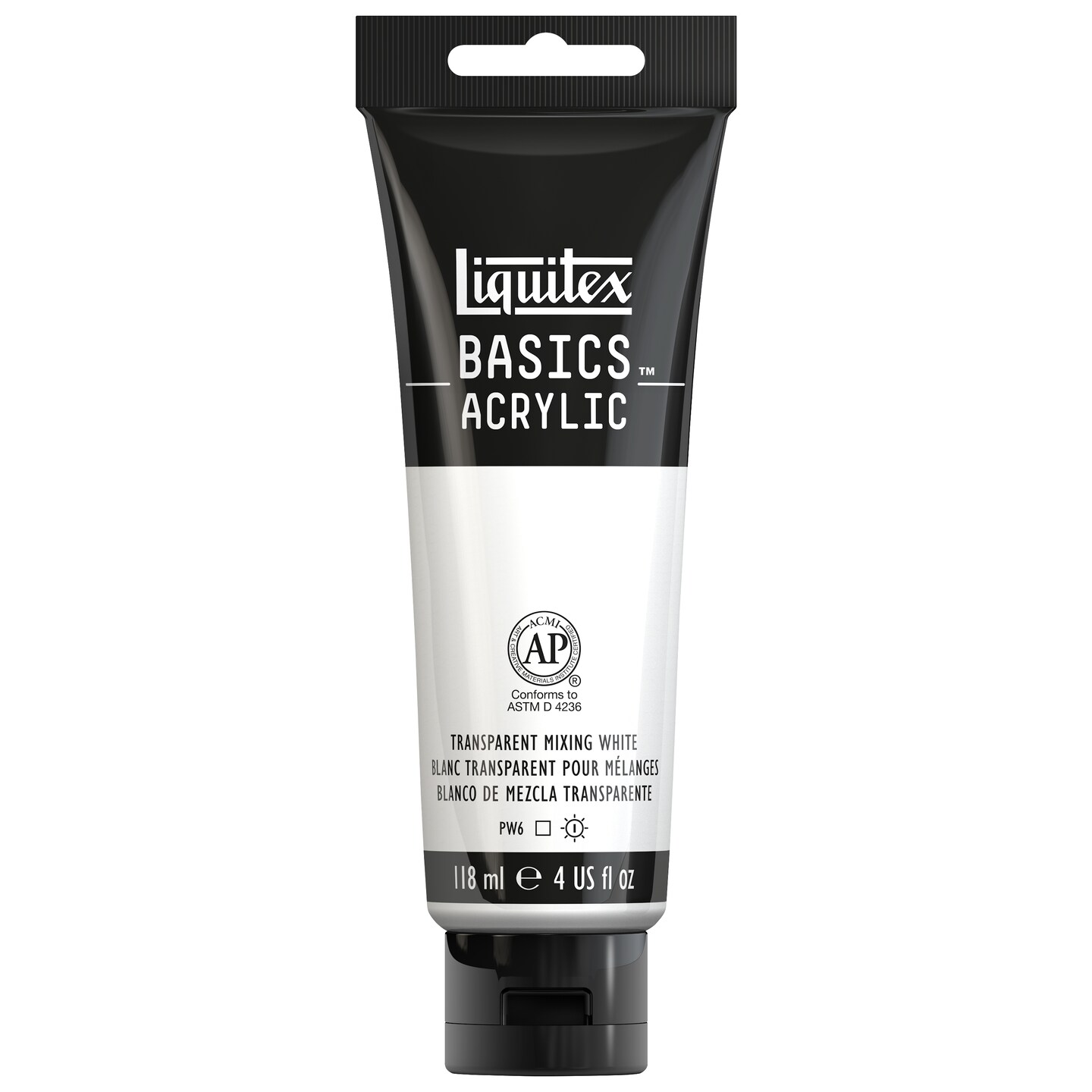 Liquitex BASICS Acrylic Color, 4 oz. Tube, Transparent Mixing White