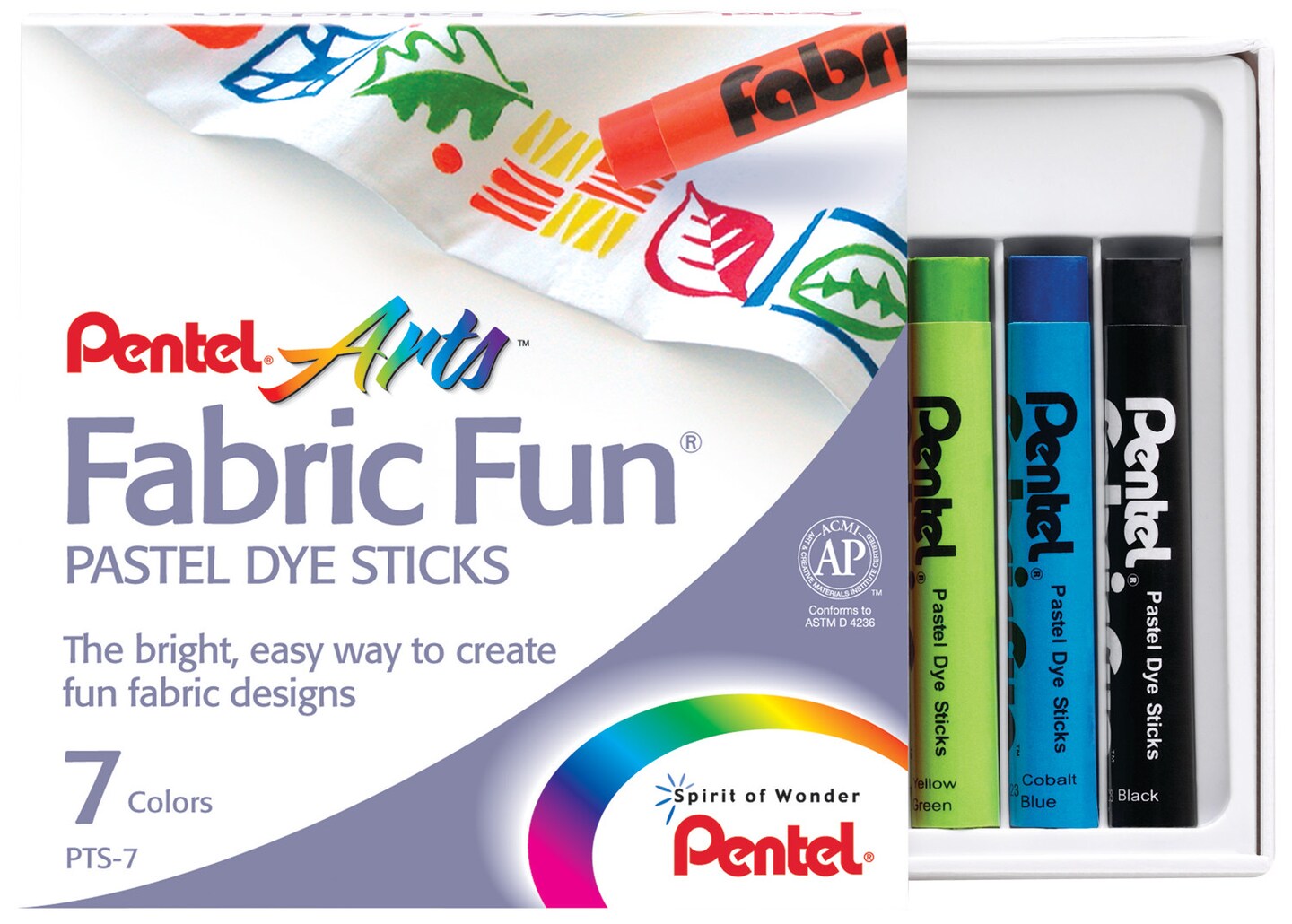 Pentel Fabric Dye Stick Set, 7-Colors