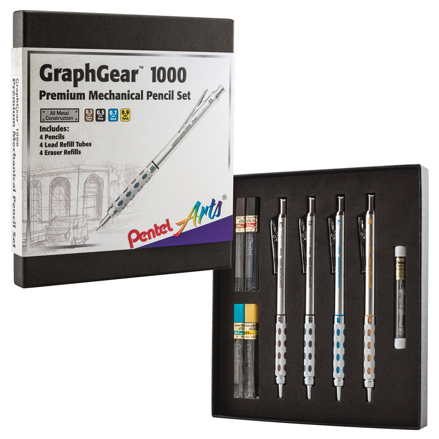Pentel GraphGear 1000 Mechanical Pencil Box Set