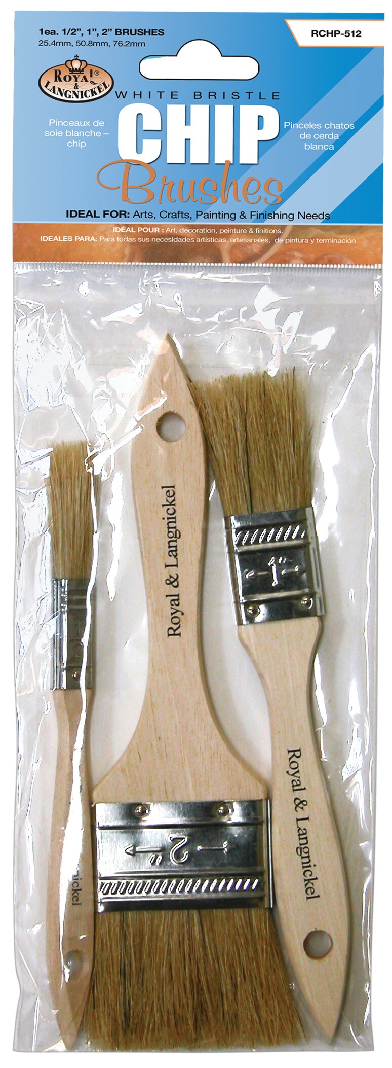 Royal Brush Chip Brush Set, Natural Bristle