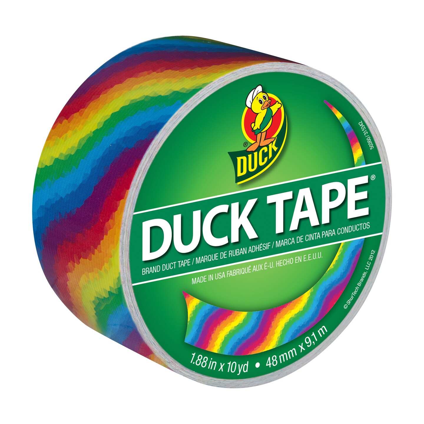 Duck Tape Patterned Duck Tape, 1.88&#x22; x 10 yds., Rainbow