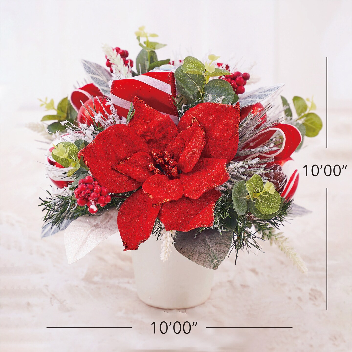Christmas Centerpiece with pot - Decorated - Handcrafted