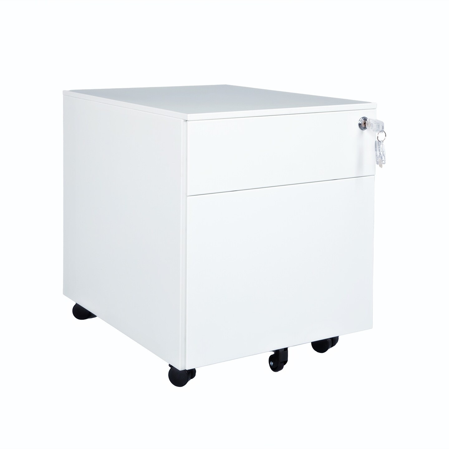 2 Drawer Mobile File Cabinet with Lock Metal Filing Cabinet for Legal File and Documents