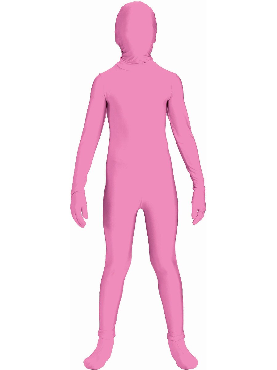 Childs Pink Full Body Jumpsuit I'm Invisible Disappearing Man Costume