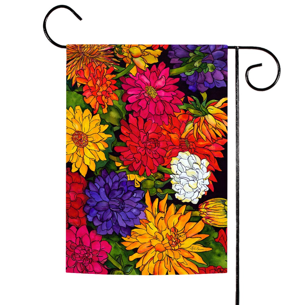 Dizzy Dahlias Decorative Flower Flag