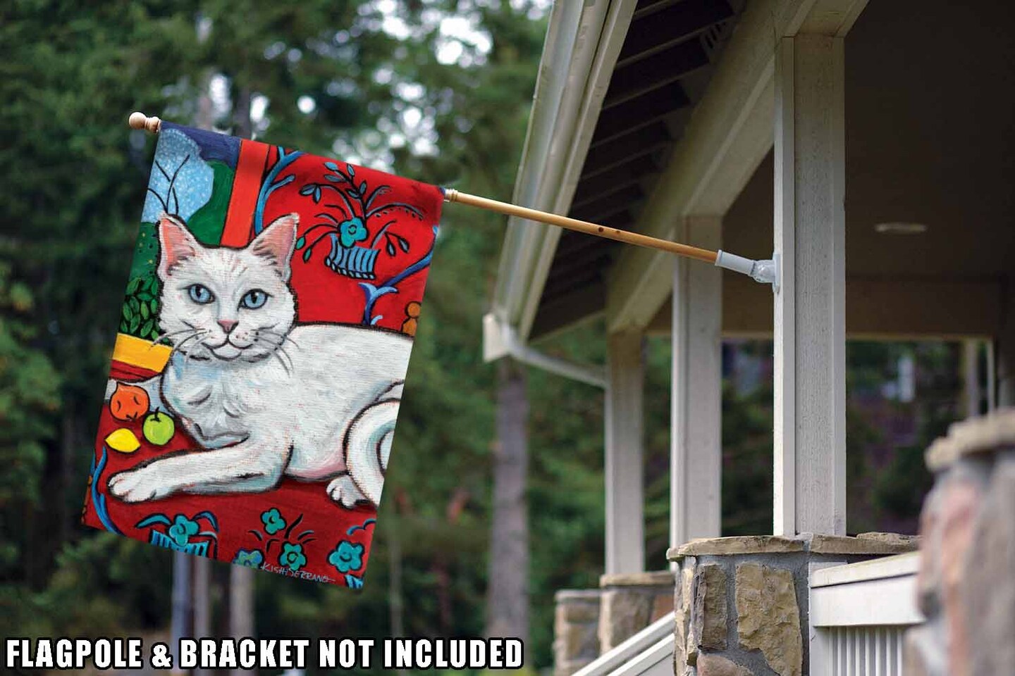 Cattise- White Kitty Decorative Cat Flag