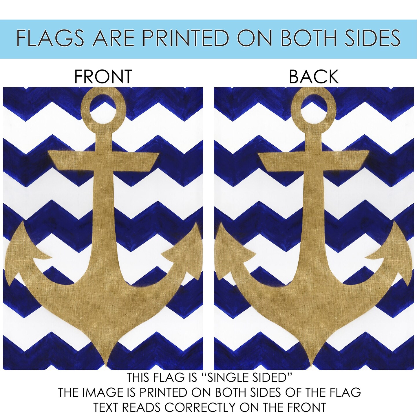Chevron Anchor Decorative Boat Flag