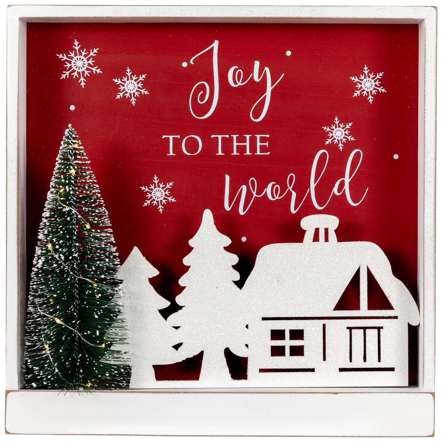 Northlight 11.75&#x22; Lighted Joy To The World Wooden Christmas Wall Decoration