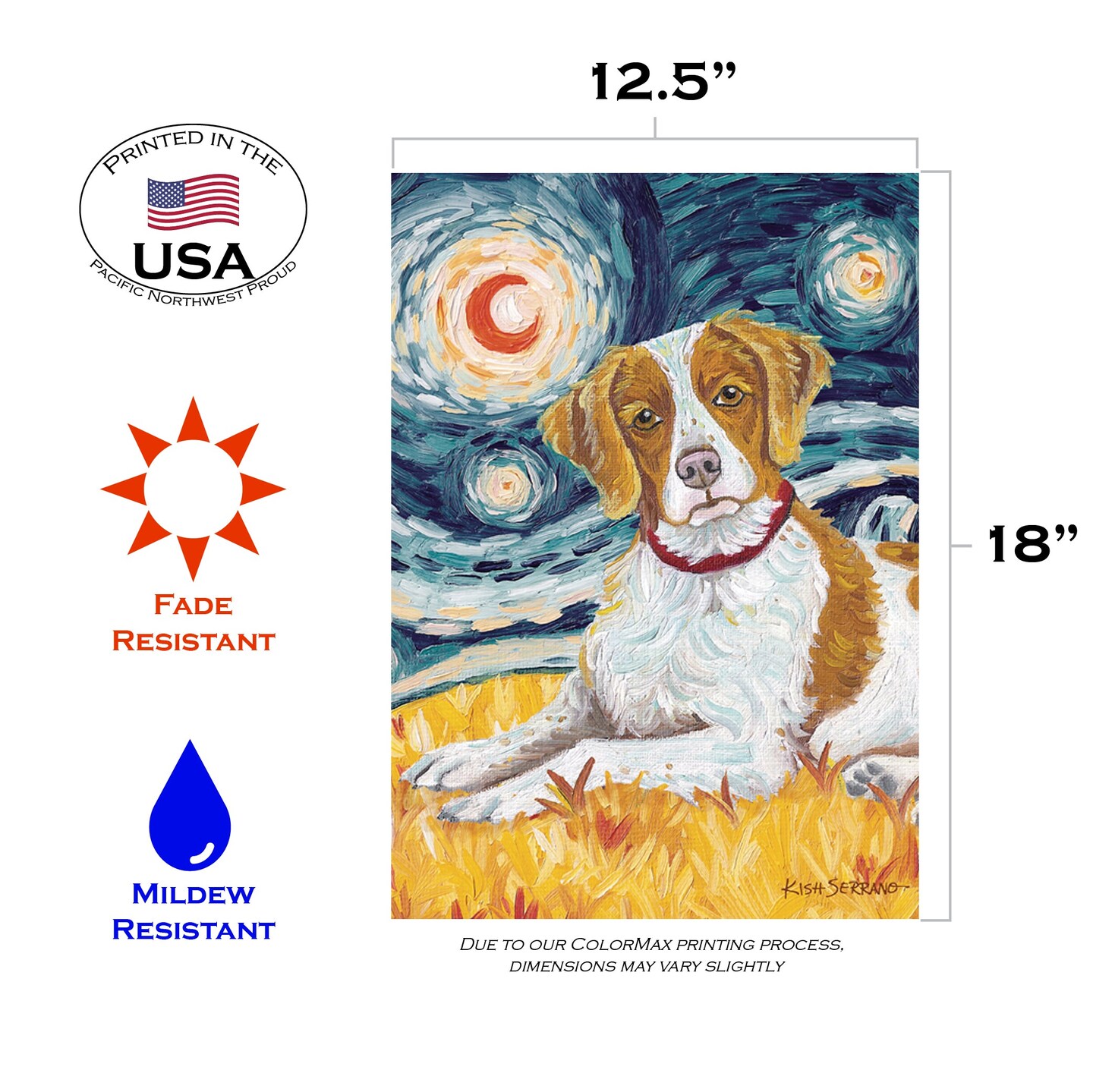 Van Growl-Brittany Decorative Dog Flag