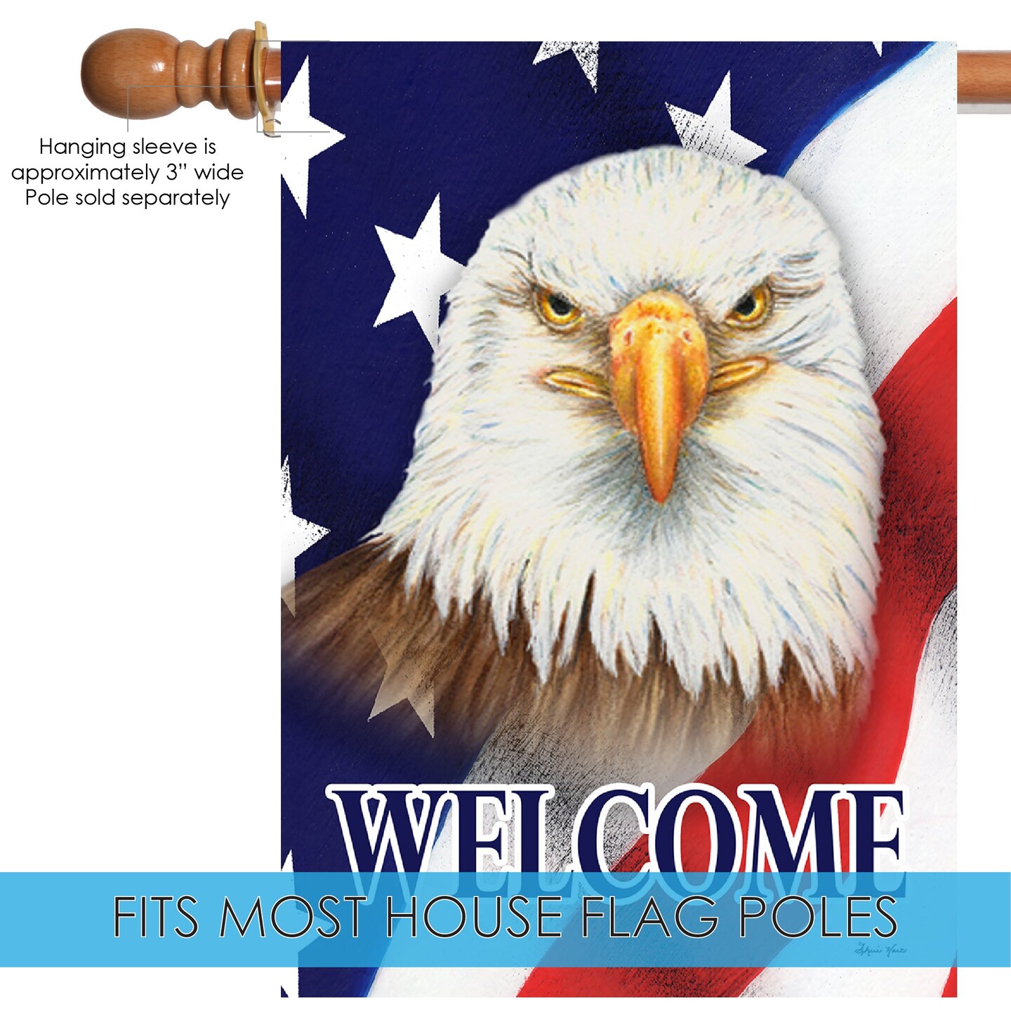 Eagle Welcome Decorative Patriotic Flag