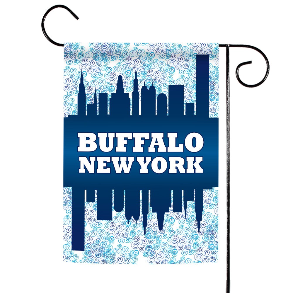 Buffalo Skyline Decorative New York Flag