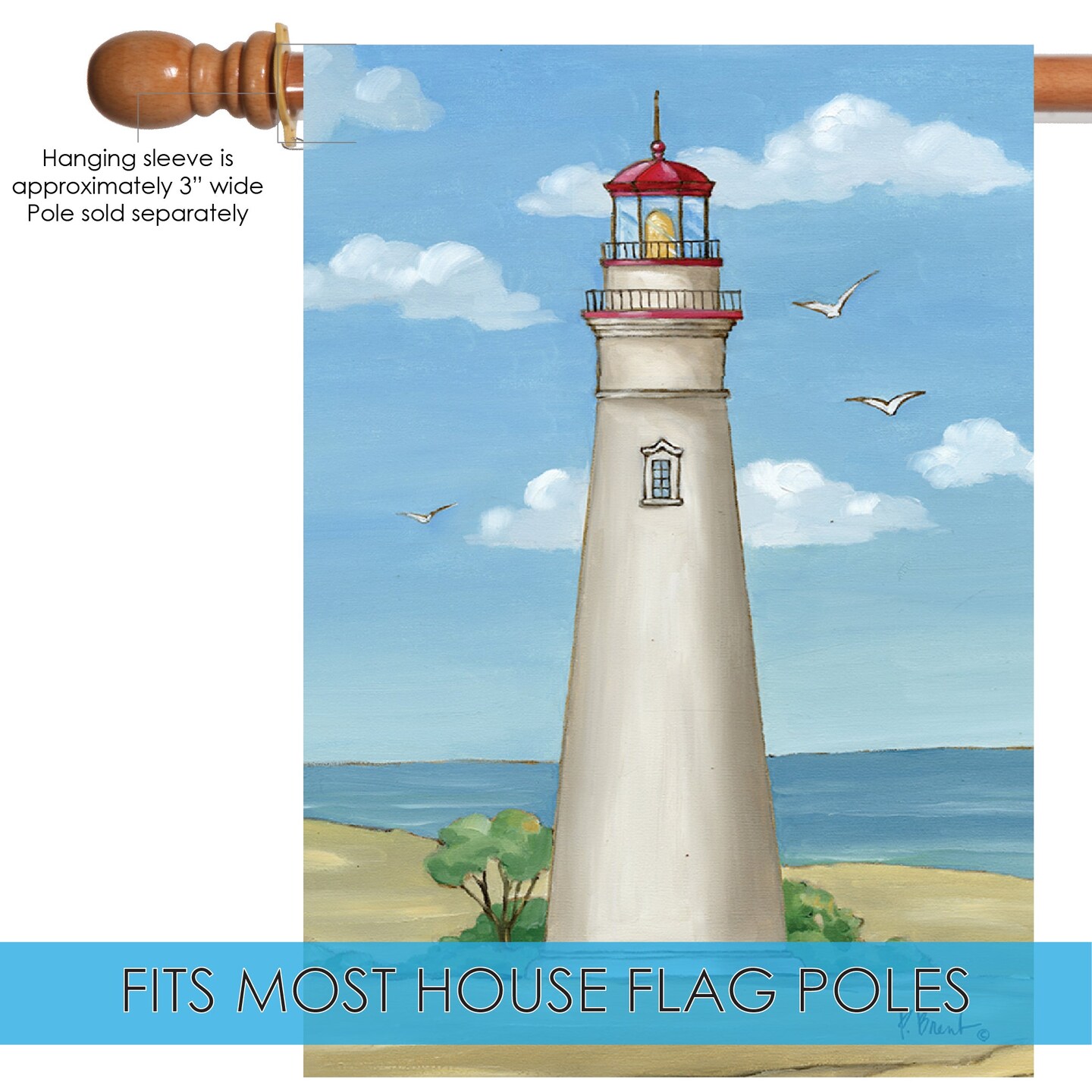 Marblehead Lighthouse Decorative Lighthouse Flag