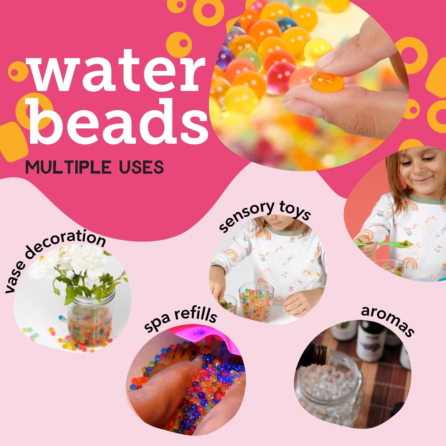 Non Toxic 300pcs Jumbo & 20000 Small Water Beads Gel Beads Kit for  Kids-Value Package Sensory Toys and Decoration