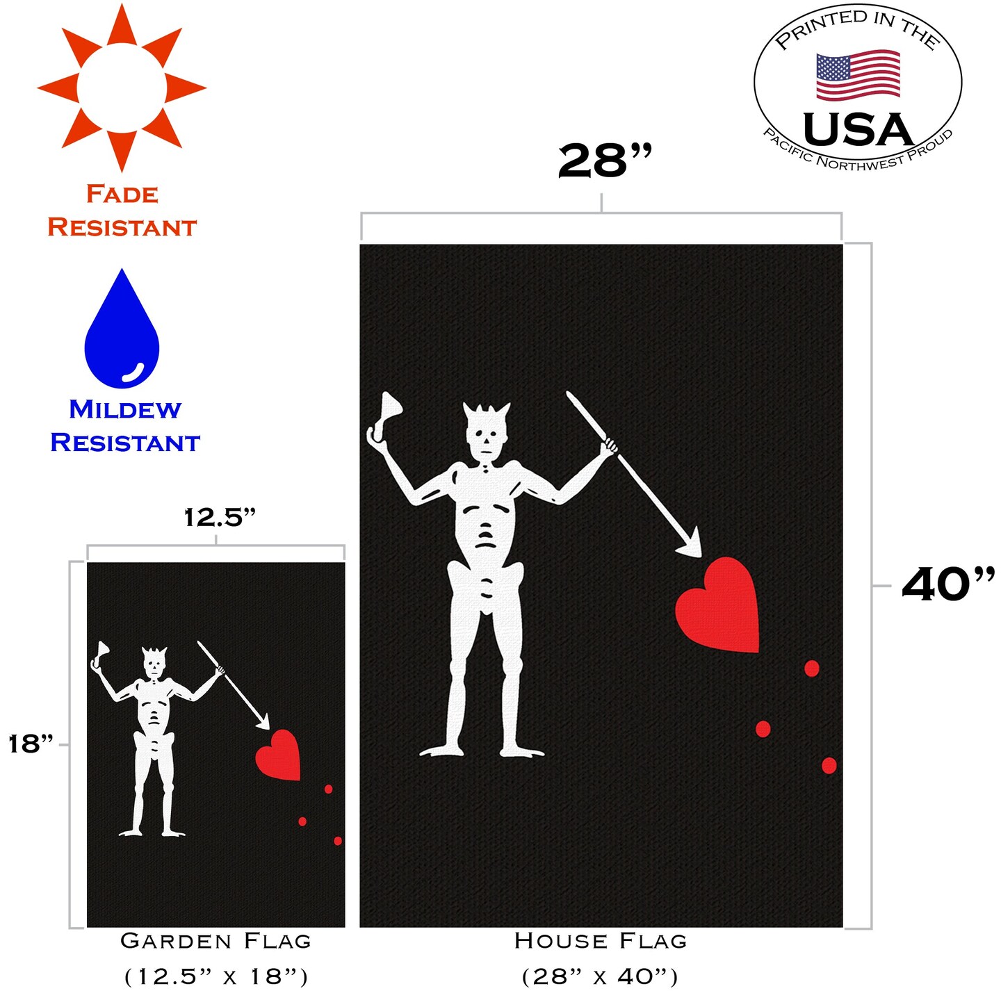 Blackbeard&#x27;s Jolly Roger Decorative Nautical Flag