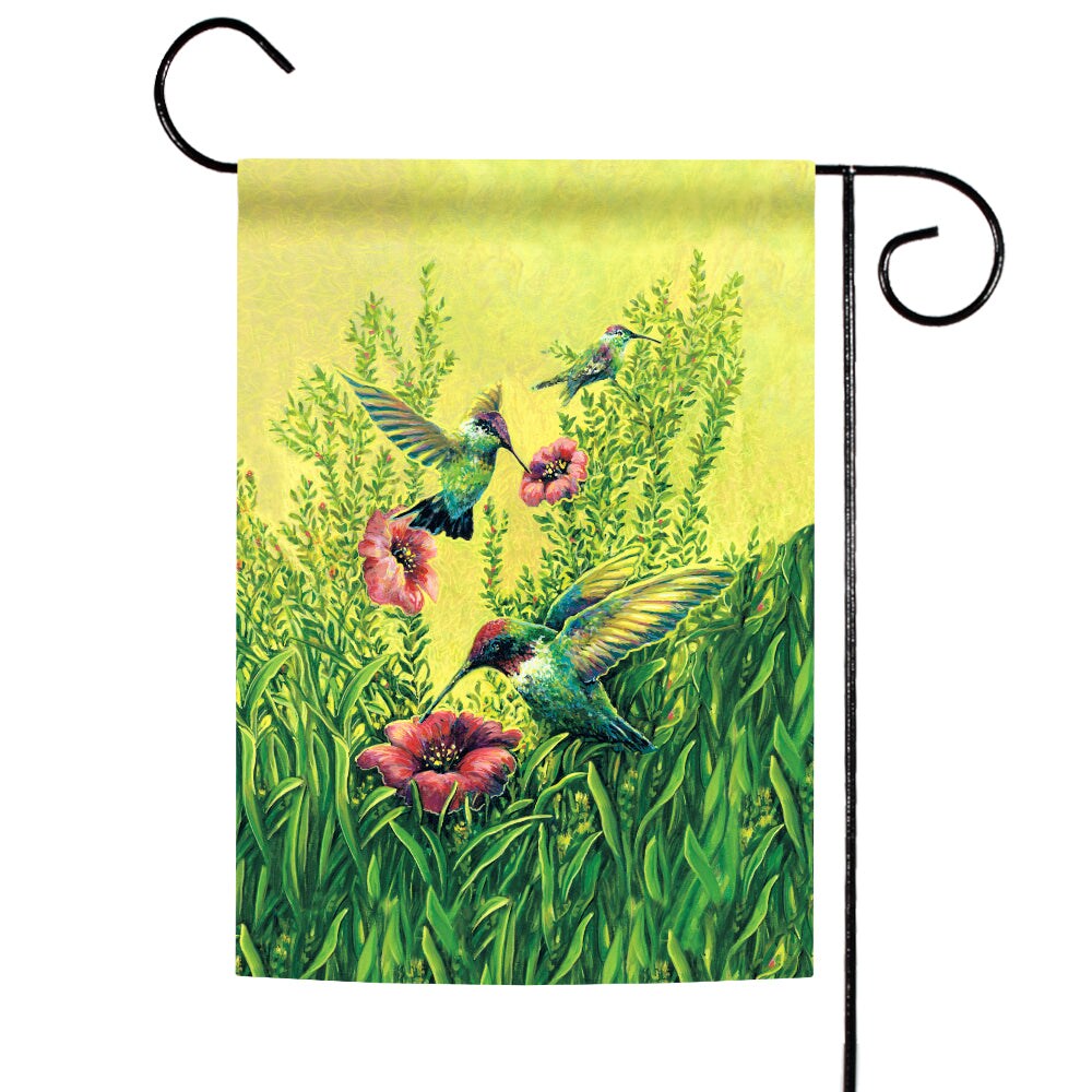 Hummingbirds In Flight Decorative Hummingbird Flag 