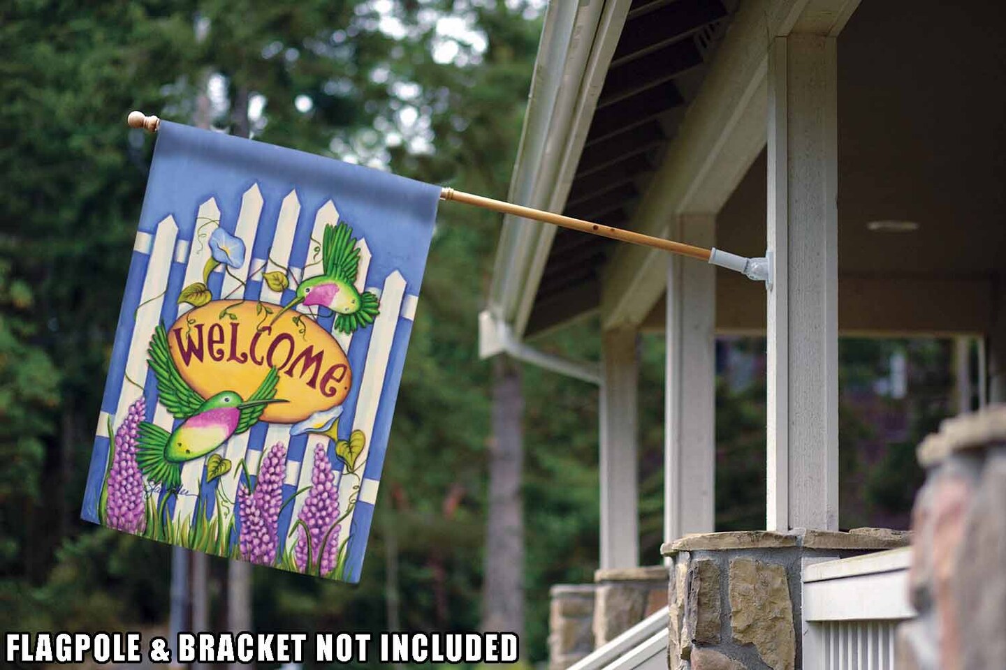 Welcome Hummingbirds Decorative Welcome Flag