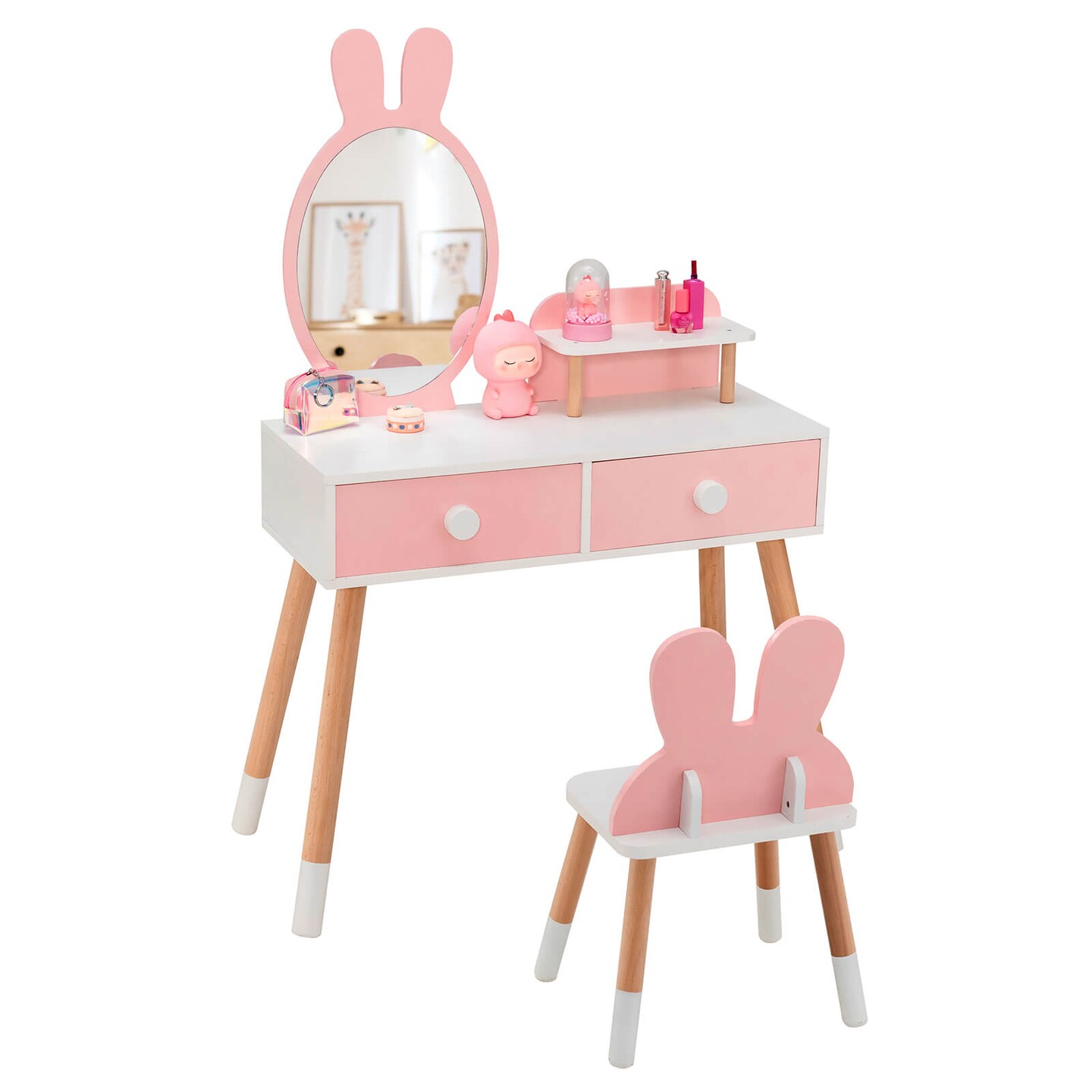 Childrens vanity best sale mirror with drawer