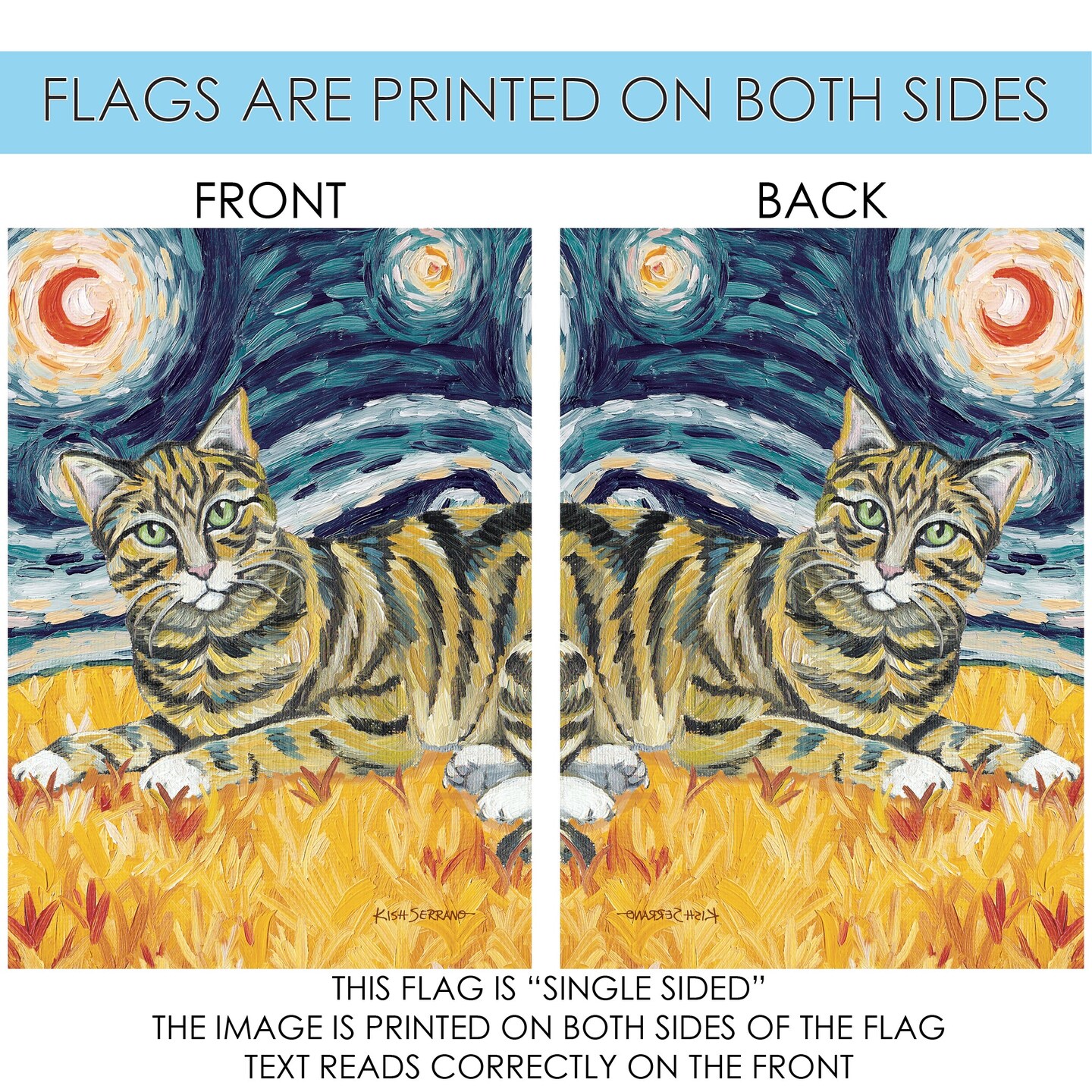 Van Meow- Tabby Kitty Decorative Cat Flag
