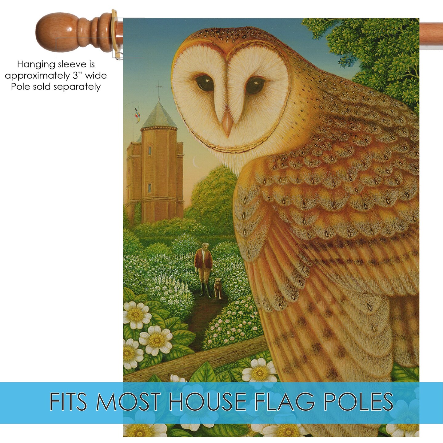 Great Owl Decorative Owl Flag