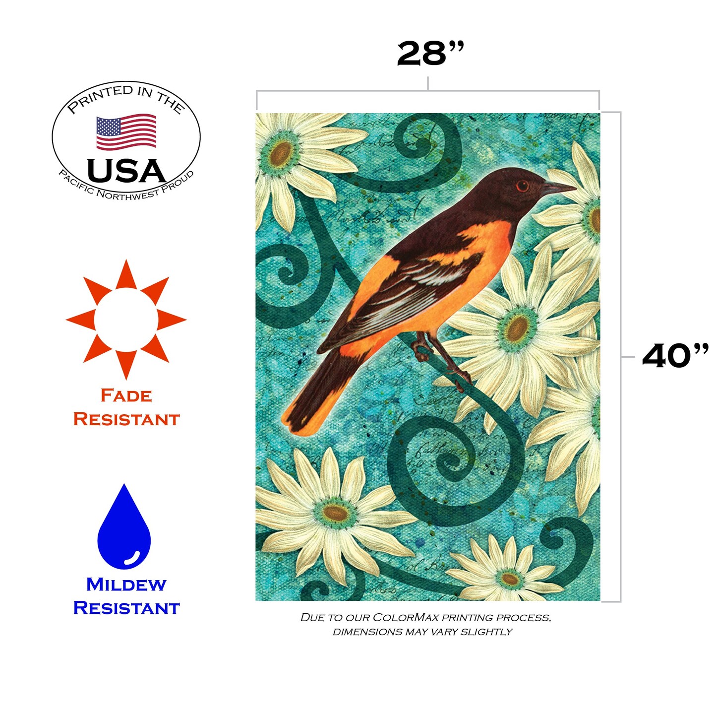 Baltimore Oriole Decorative Bird Flag