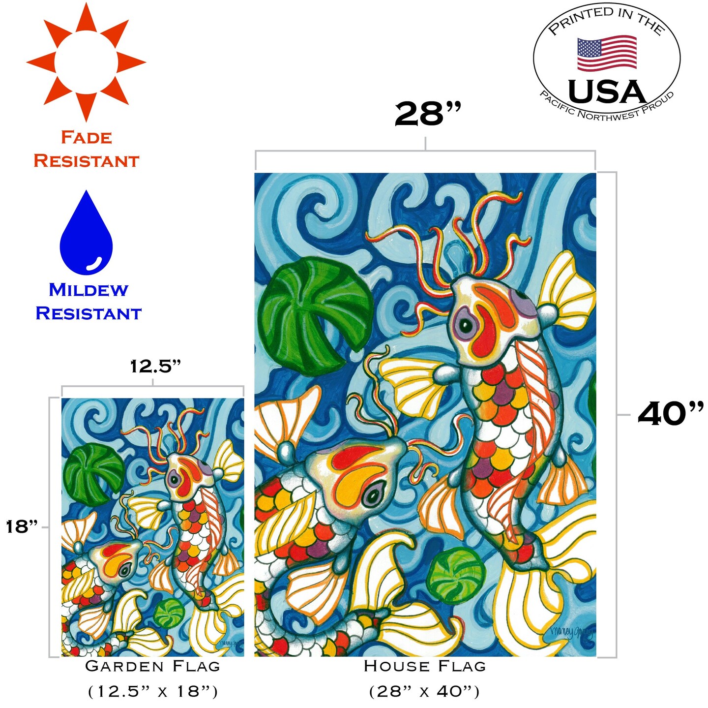Coy Koi Decorative Fish Flag