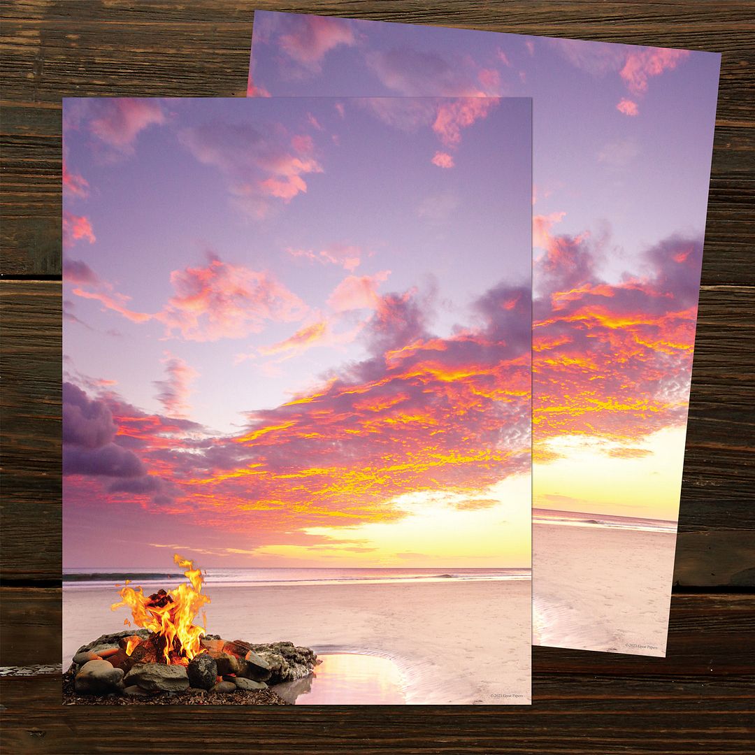 Great Papers! Beach Bonfire Letterhead, for Invitations, Announcements, and Personal Messages, Printer Friendly 8.5&#x22; x 11&#x22;, 50 Pack (2023031)