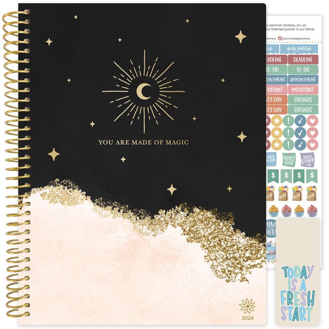 bloom daily planners 2024 Soft Cover Planner, 8.5&#x22; x 11&#x22;, Celestial