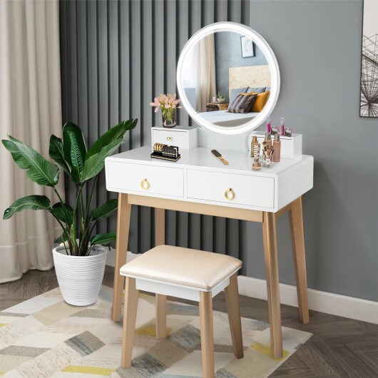 Amazon.com: Irontar Vanity Table, Makeup Table with Lighted Mirror, 3 Color  Lighting Modes, Brightness Adjustable, Dressing Table with Drawers, Vanity  Desk for Women, Girls, Black WDT004B : Home & Kitchen