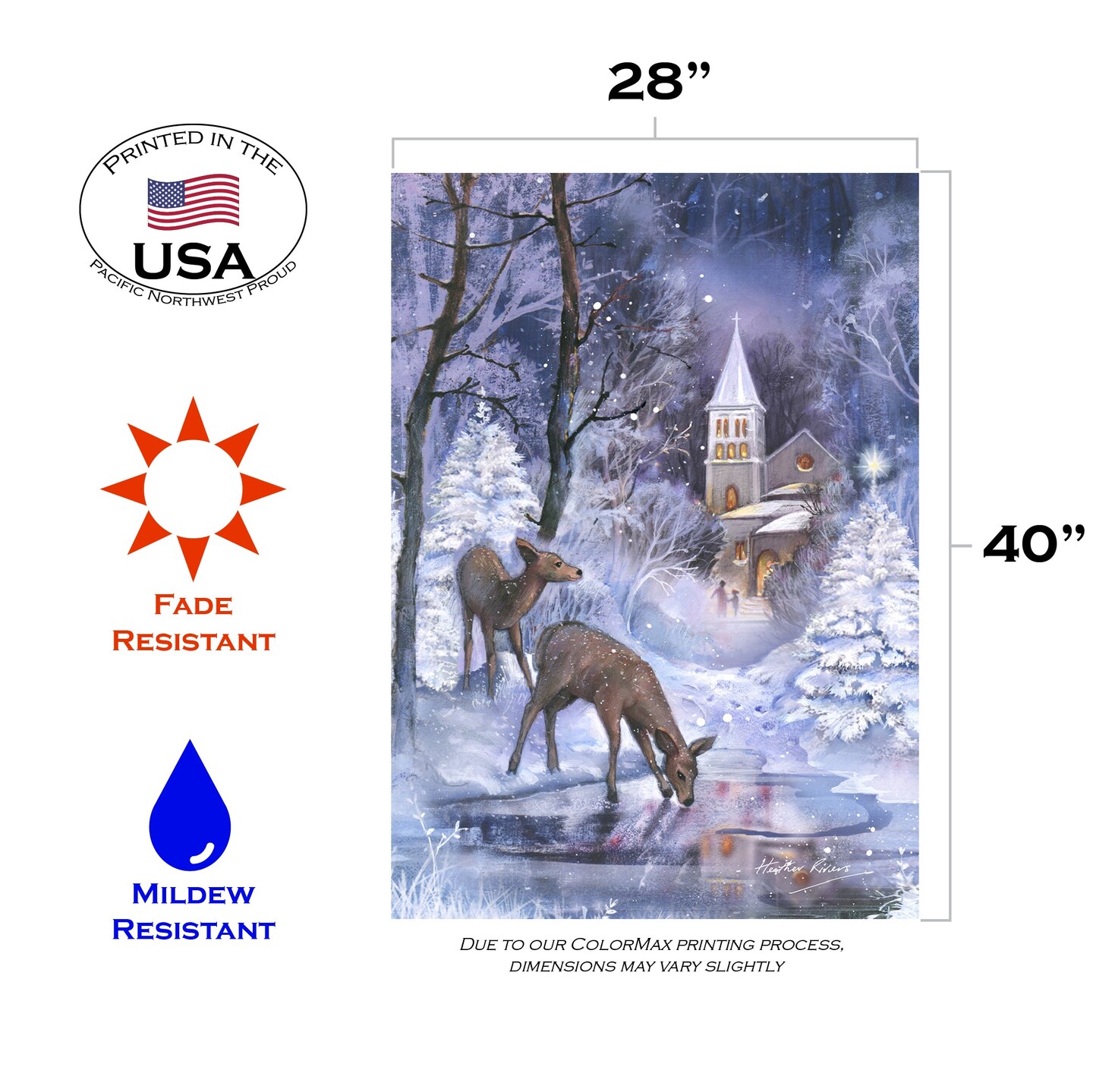 Frozen Fawns Decorative Winter Flag