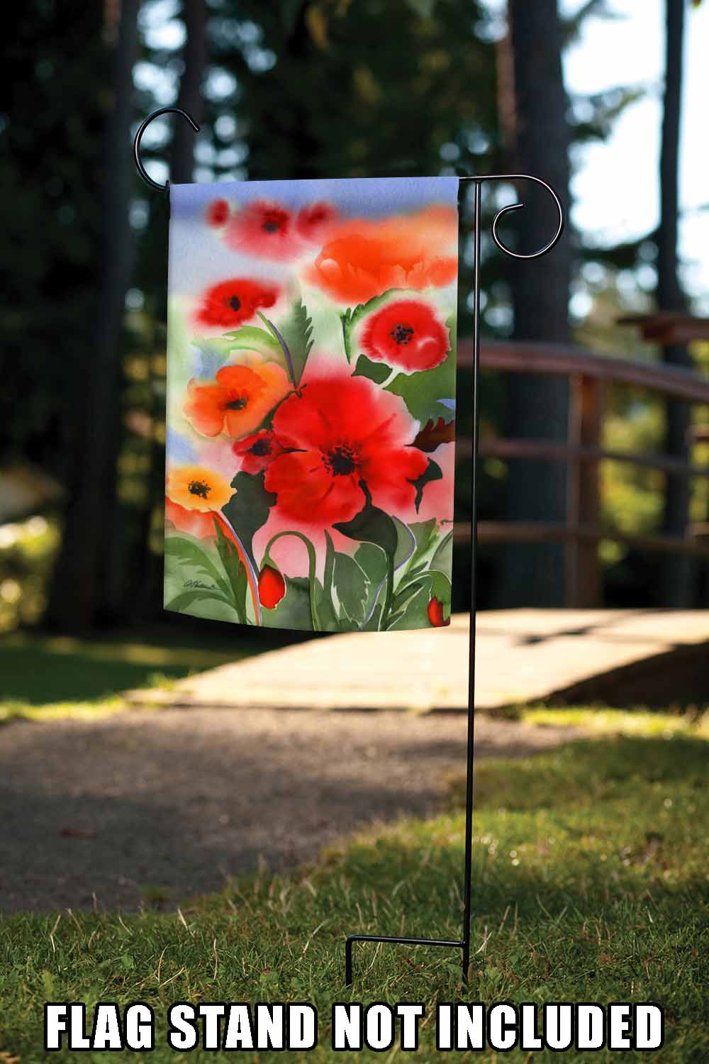 Watercolor Poppies Decorative Flower Flag