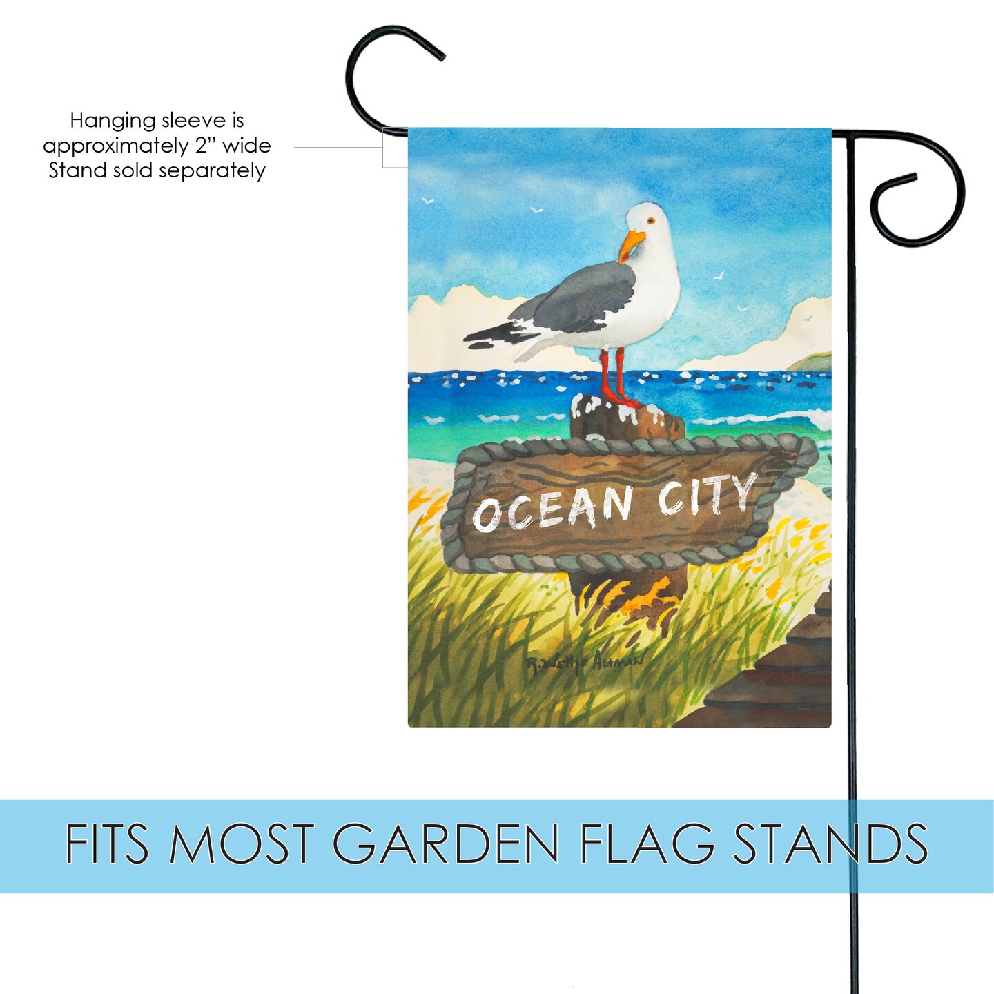 Beach Bird-Ocean City Decorative Bird Flag