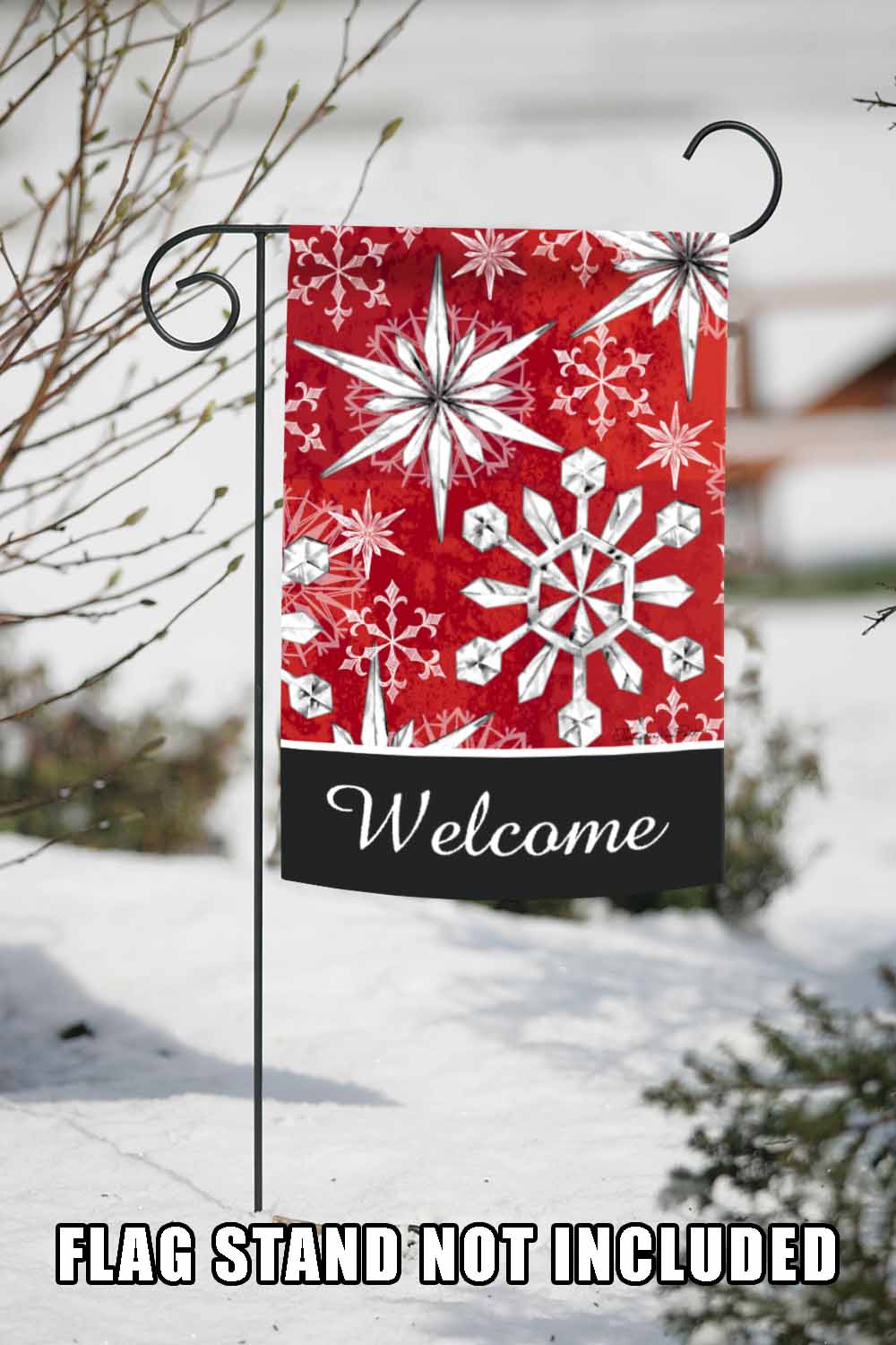 Snowflake Salutations Decorative Winter Flag