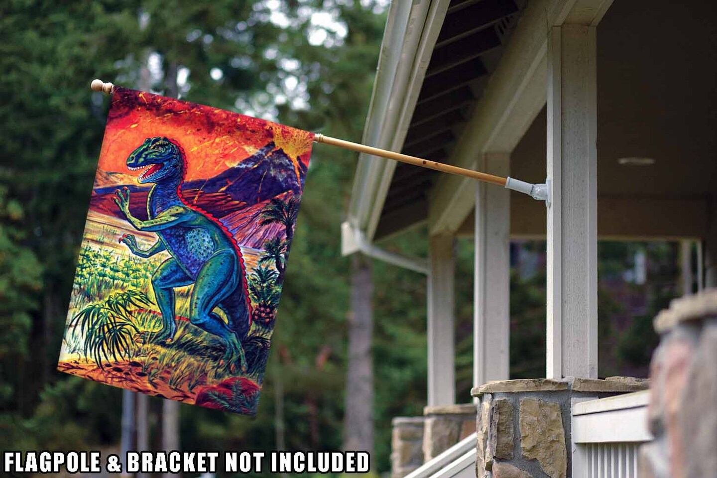 Run Dino Run Decorative Dinosaur Flag