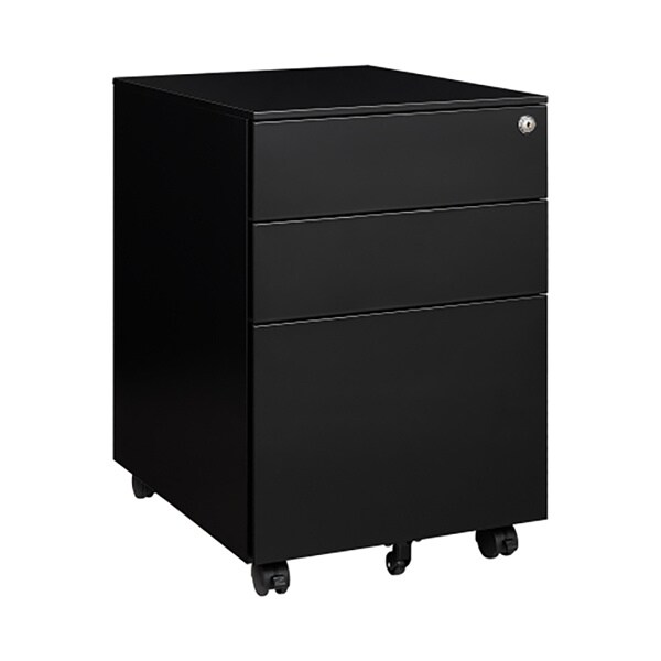 Under Desk Small Rolling Metal File Cabinet with 3 Drawer and Lock for Home Office