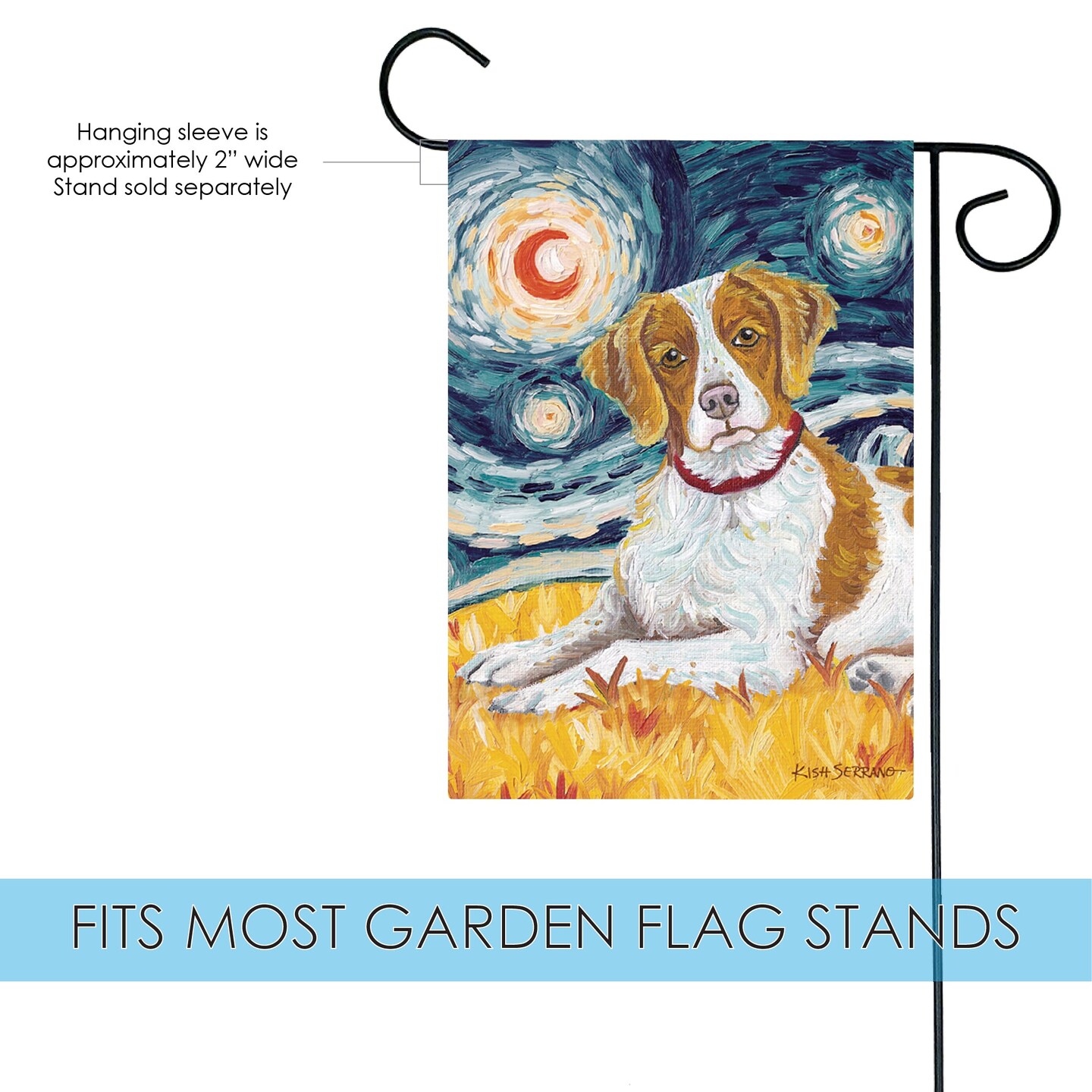 Van Growl-Brittany Decorative Dog Flag