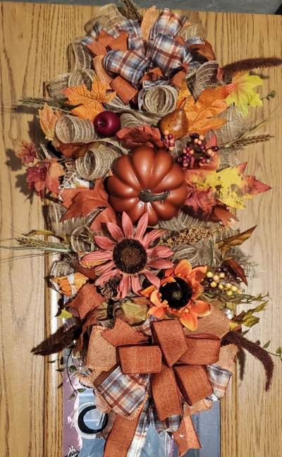 Fall Door Swag shops and Centerpieces