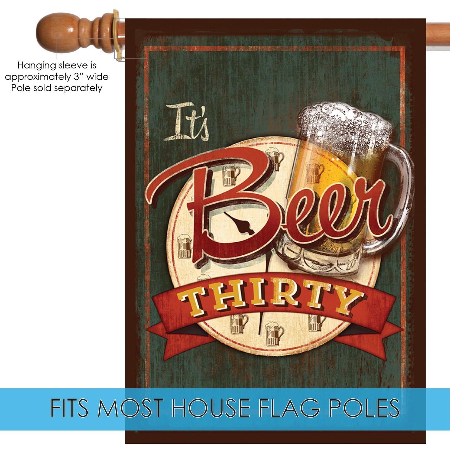 It&#x27;s Beer Thirty Decorative Funny Flag