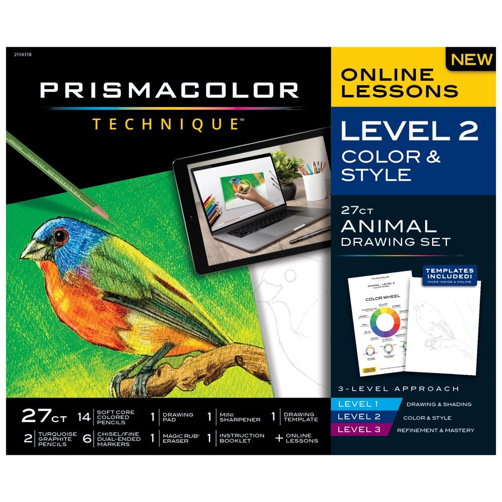 Prismacolor Technique 27ct Animal Drawing Set Level 2 Color