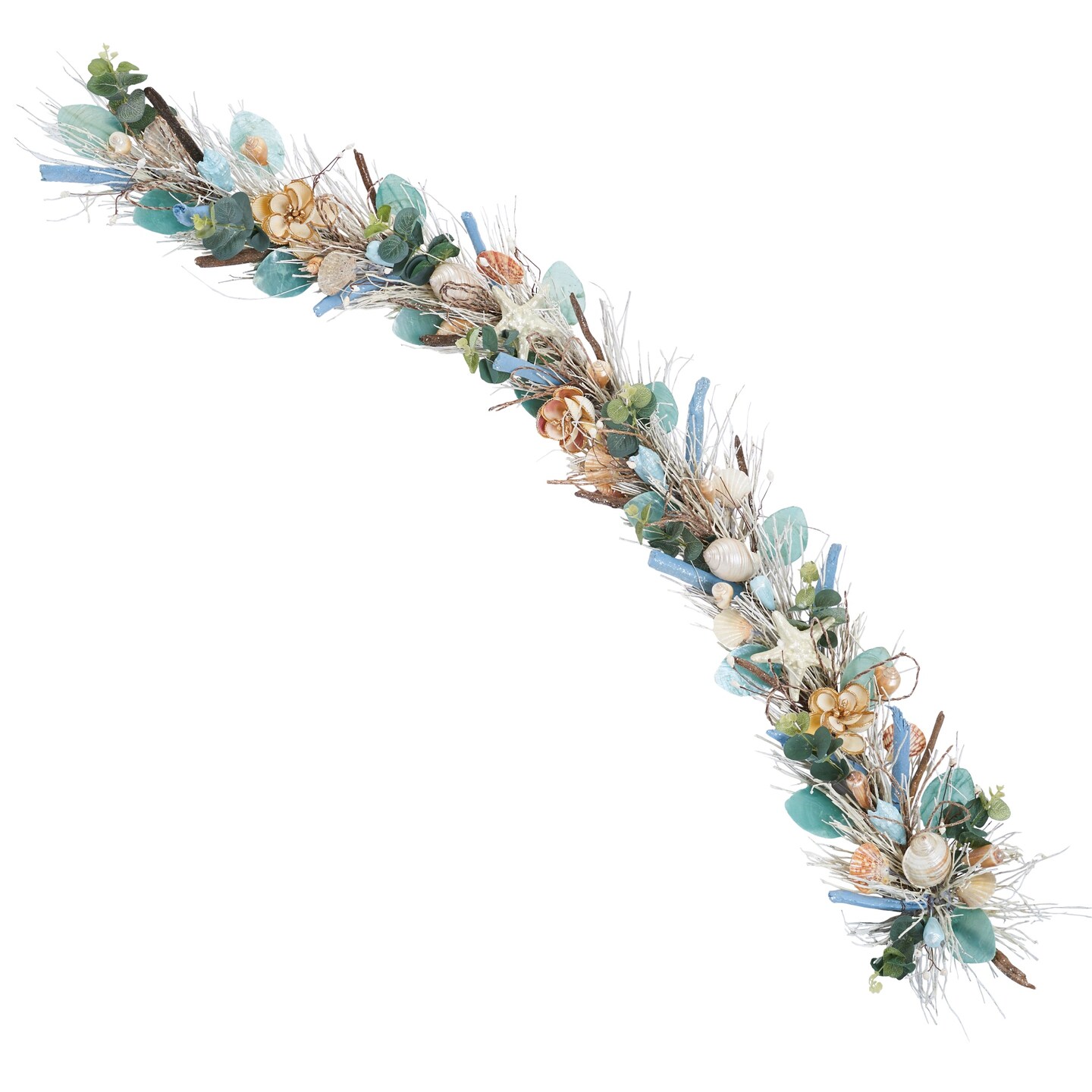 Coastal Shell Garland - Handcrafted 5ft for Captivating Holiday Celebrations and Seaside Enchantment