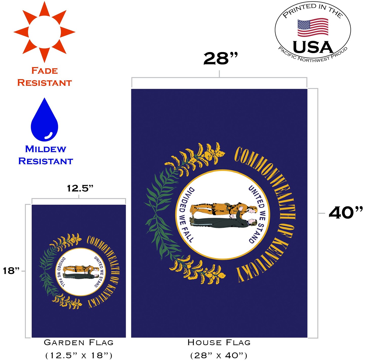 Kentucky State Flag Decorative  Flag