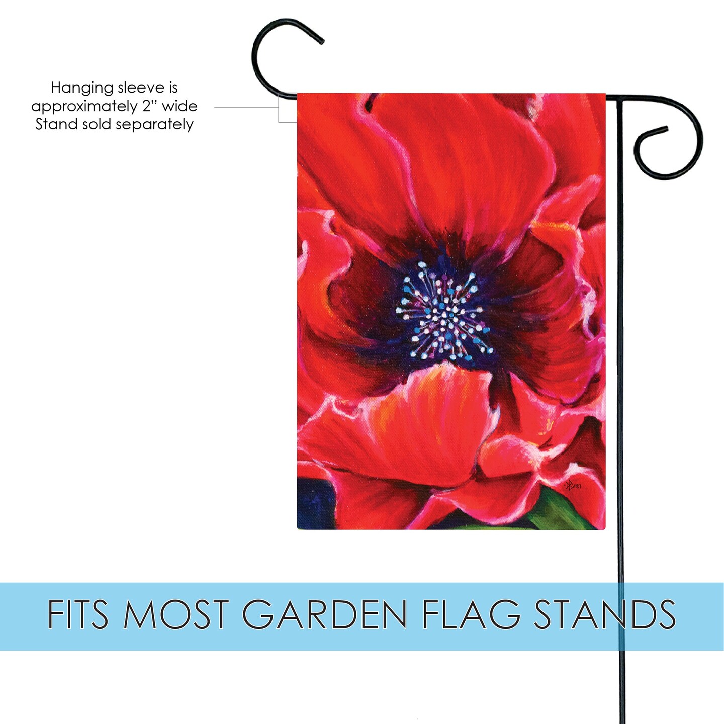 Painted Poppy Decorative Flower Flag