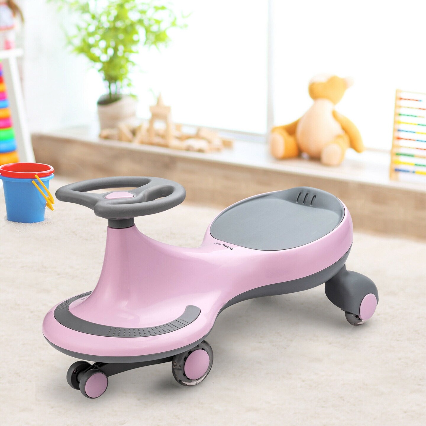 Wiggle Car Ride-on Toy with Flashing Wheels